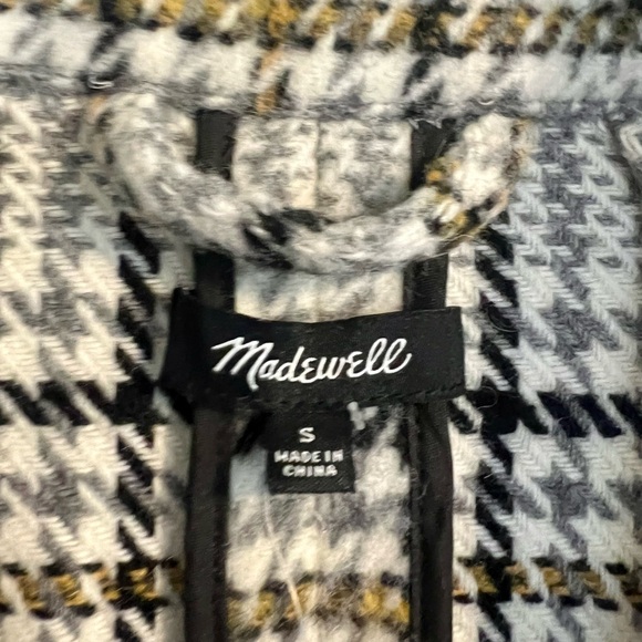 Madewell Gray Plaid Trench Coat - Picture 7 of 8